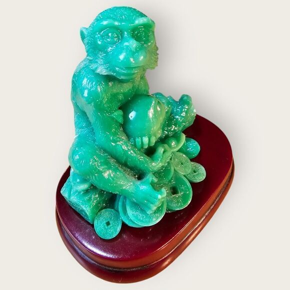 Zodiac Monkey JADE Colour Statue Figurine - Picture 1 of 5